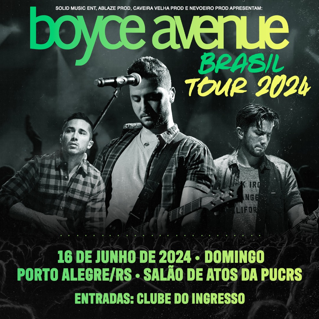 Flayer Boyce Avenue Brasil Tuor