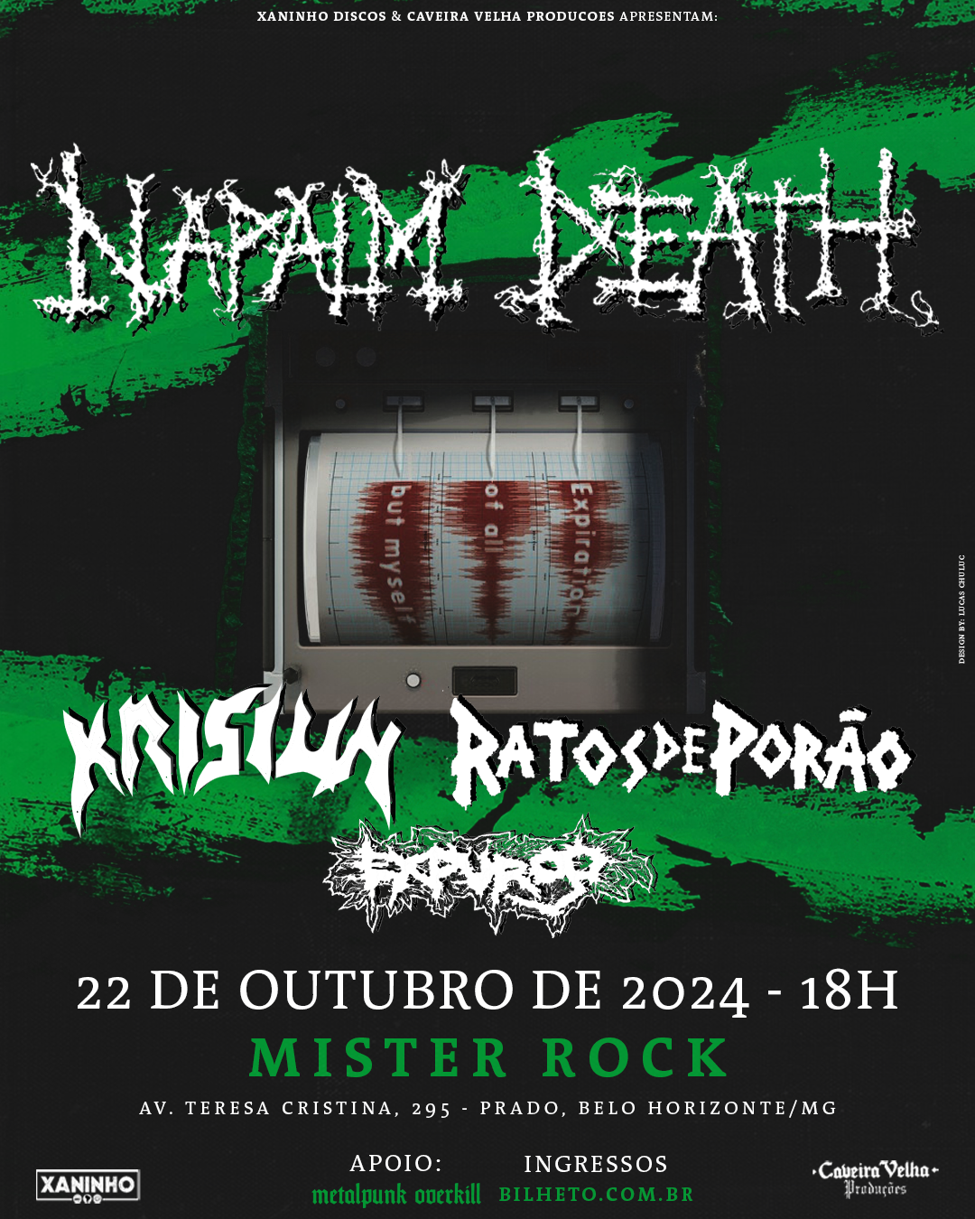 Flayer Napalm Death - Belo Horizonte