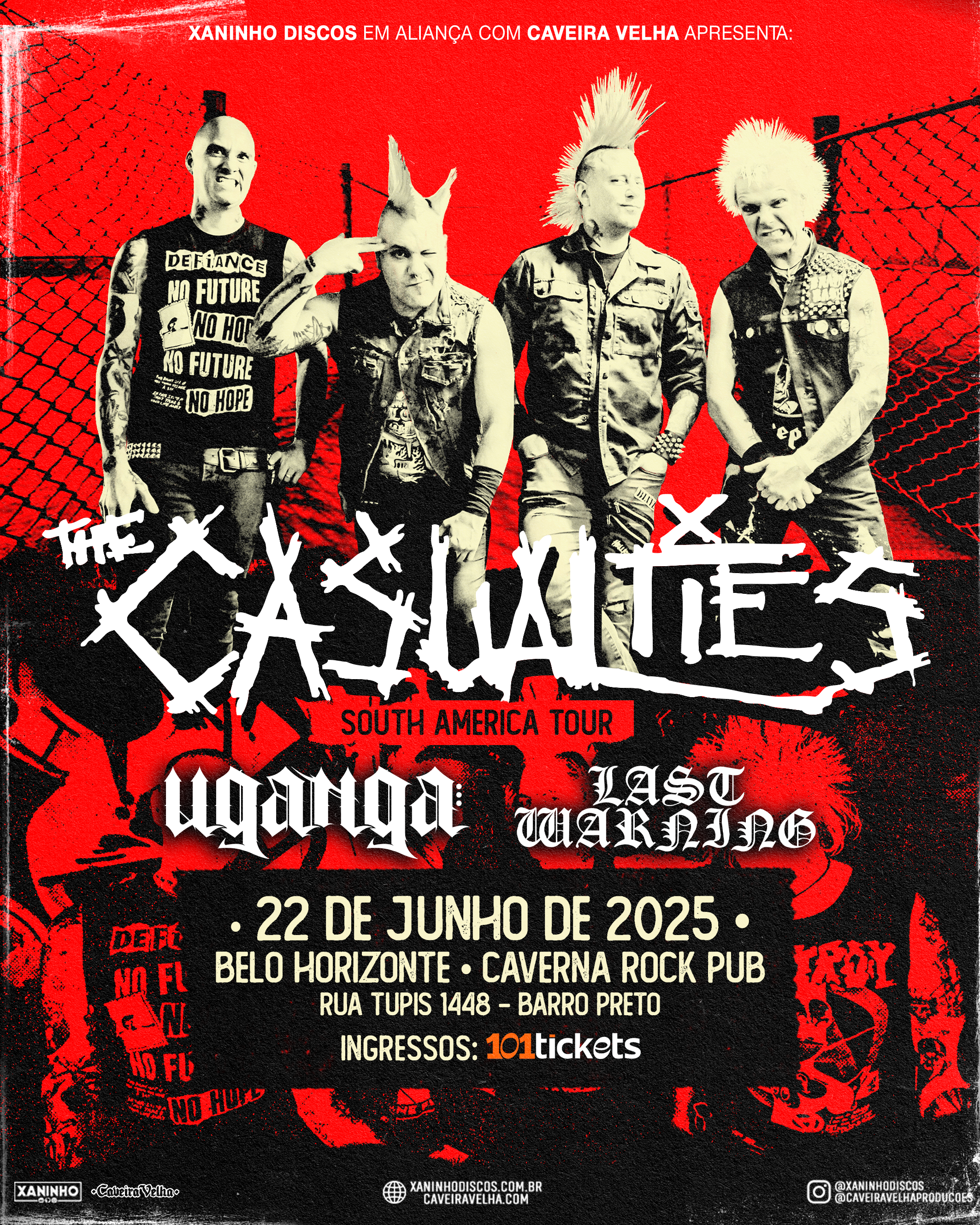 Flayer The Casualties em Belo Horizonte