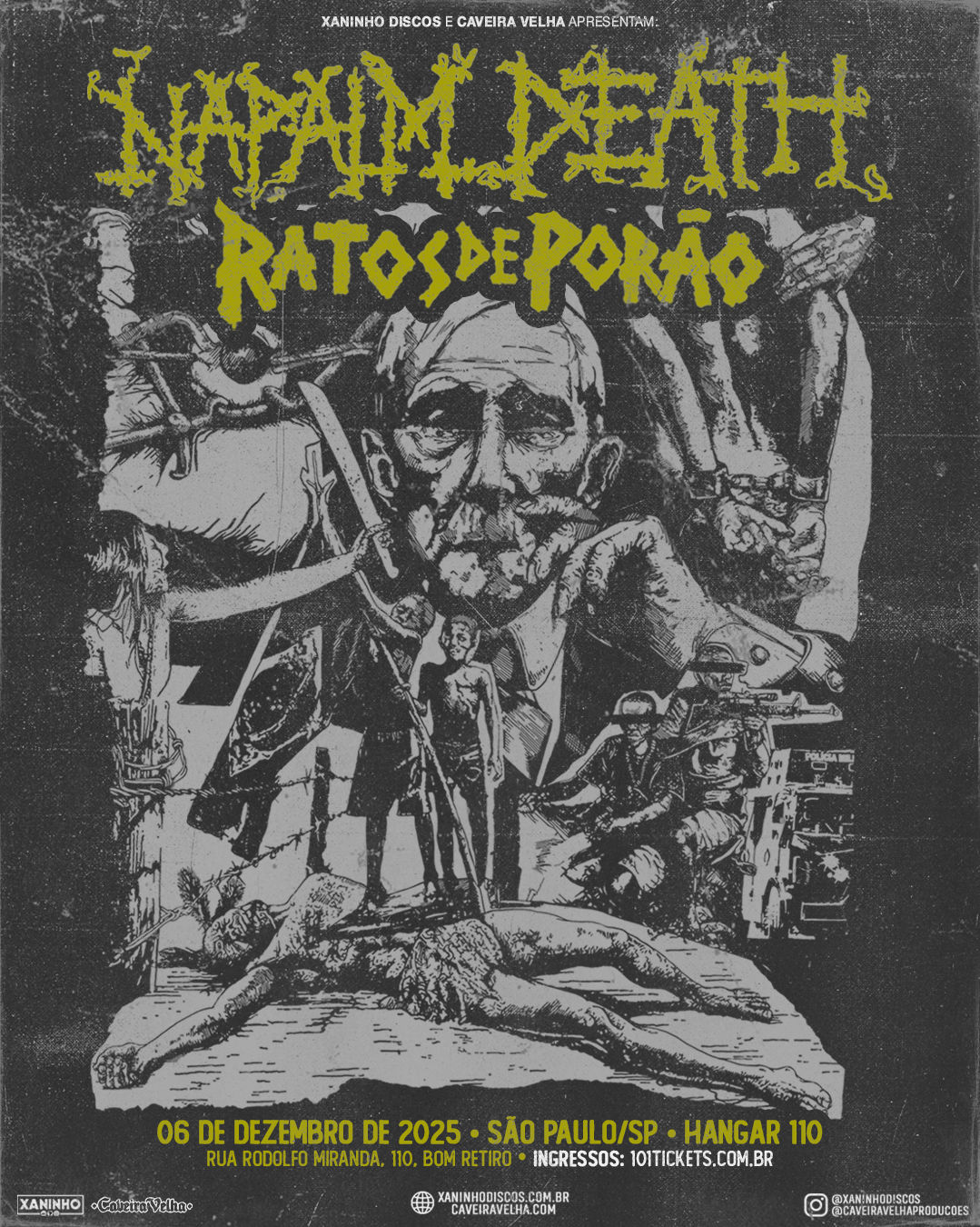 Flayer NAPALM DEATH e RATOS DE PORÃO