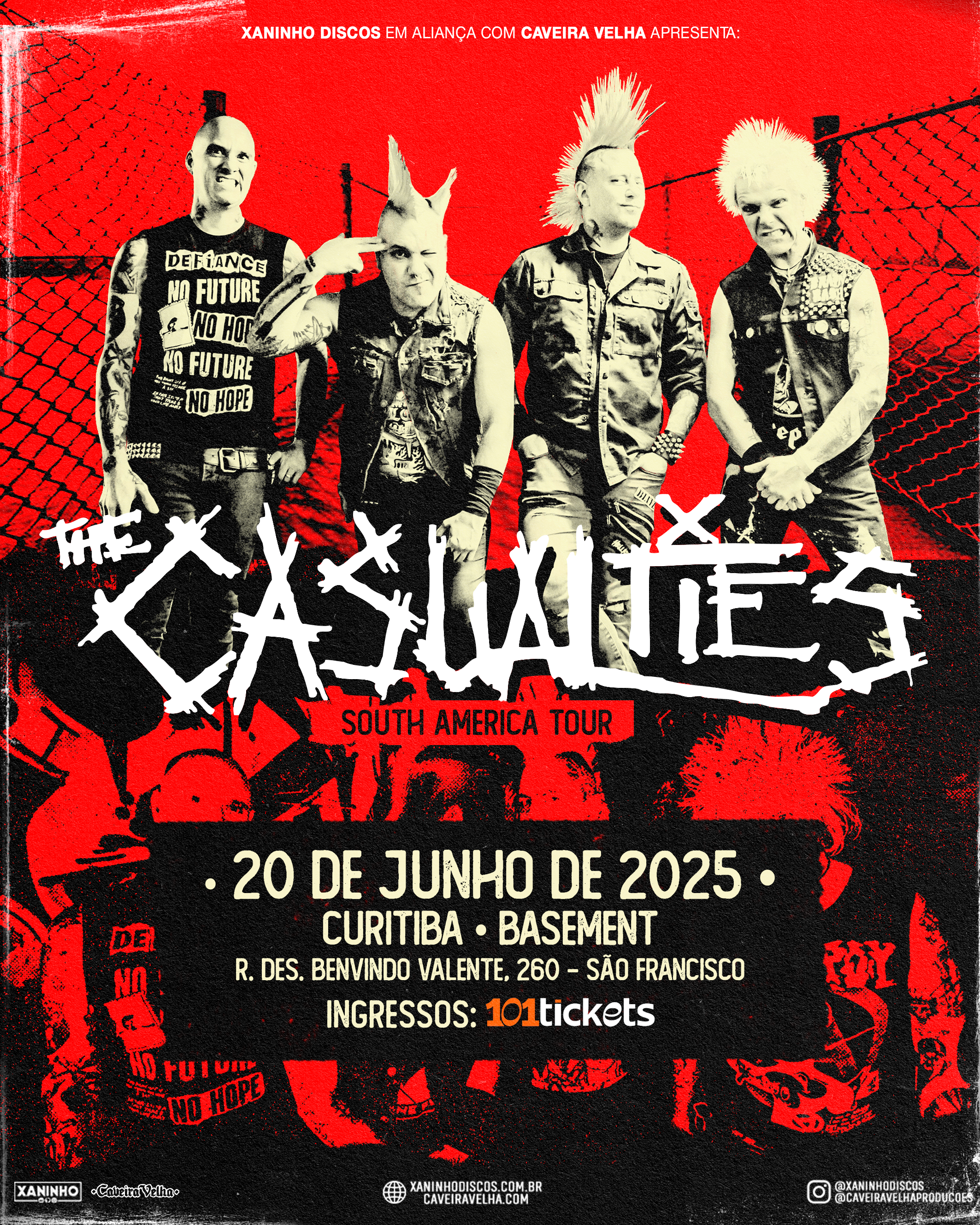 Flayer The Casualties em Curitiba